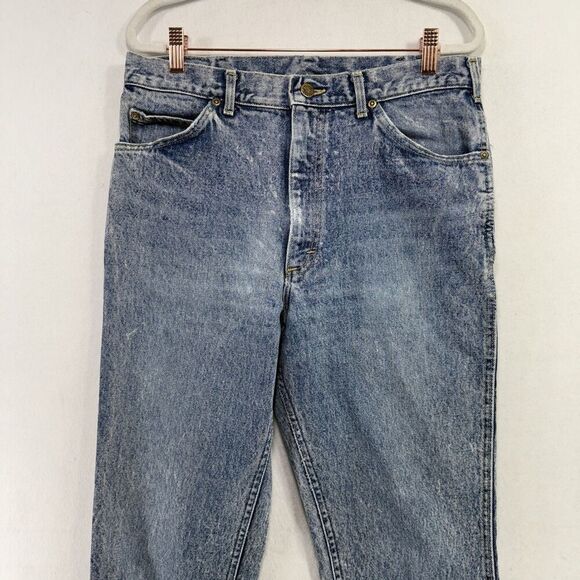 Vtg Lee Jeans Men 34x34 80s Union Workwear Straight Leg (Measure 30x31) USA - Picture 4 of 12